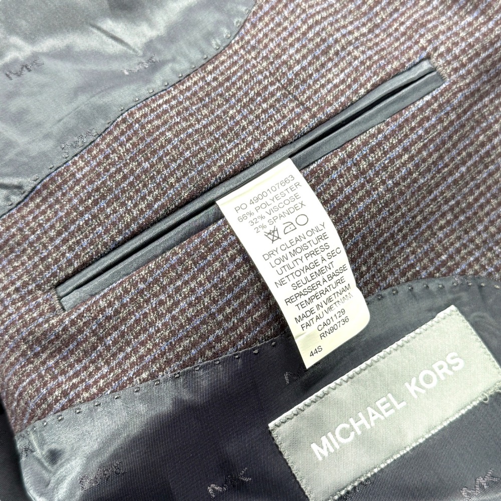NWT Michael Kors Kelson Blazer Mens 44S Purple Blue Classic Fit Stretch $295 - Picture 7 of 14